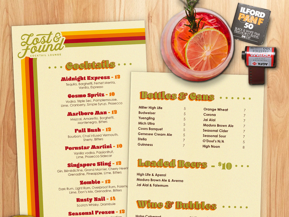 Tour De Pizza branding menu
